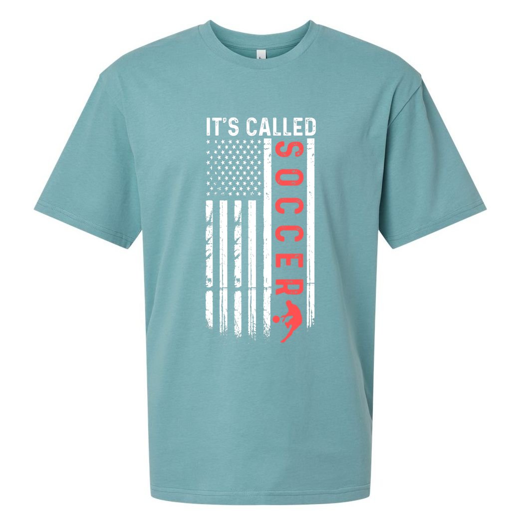 Soccer Players American Flag It's Called Soccer Funny Futbol Sueded Cloud Jersey T-Shirt