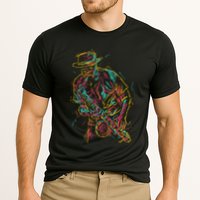 Saxophone Player Abstract Art Cooling Performance Crew T-Shirt