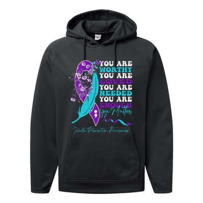 Suicide Prevention Awareness Positive Motivational Performance Fleece Hoodie