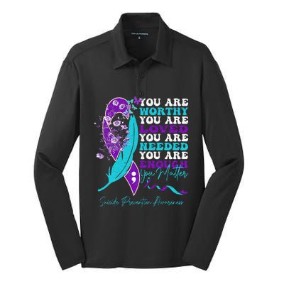 Suicide Prevention Awareness Positive Motivational Silk Touch Performance Long Sleeve Polo