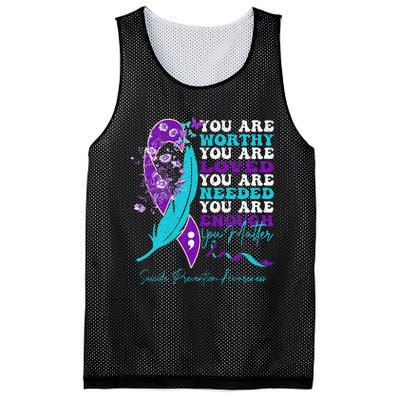 Suicide Prevention Awareness Positive Motivational Mesh Reversible Basketball Jersey Tank