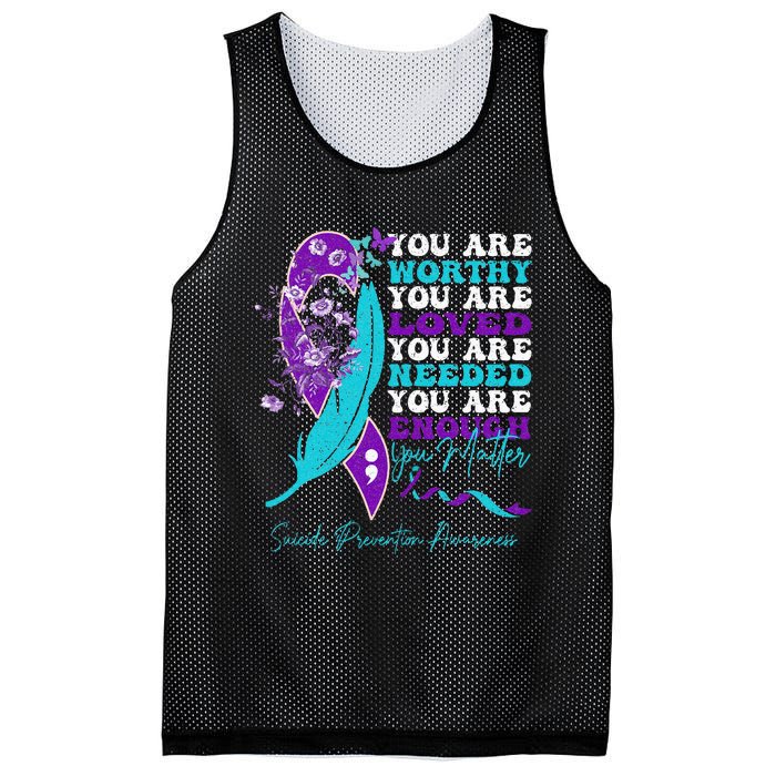 Suicide Prevention Awareness Positive Motivational Mesh Reversible Basketball Jersey Tank