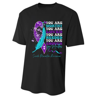 Suicide Prevention Awareness Positive Motivational Performance Sprint T-Shirt