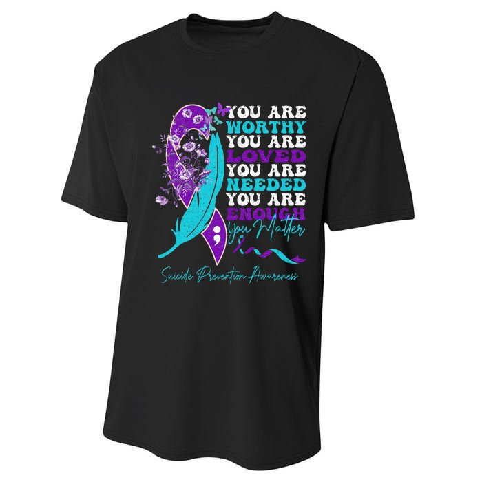 Suicide Prevention Awareness Positive Motivational Performance Sprint T-Shirt