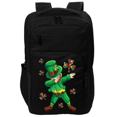 St Patrick's Autism Awareness Puzzle Ribbon Leprechaun IEP Impact Tech Backpack