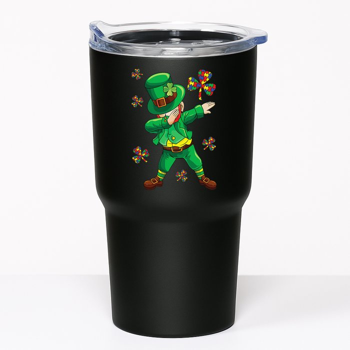 St Patrick's Autism Awareness Puzzle Ribbon Leprechaun IEP Tumbler