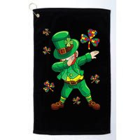St Patrick's Autism Awareness Puzzle Ribbon Leprechaun IEP Golf Towel