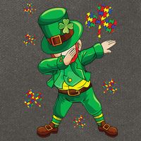 St Patrick's Autism Awareness Puzzle Ribbon Leprechaun IEP Cotton Canvas Backpack