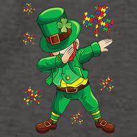 St Patrick's Autism Awareness Puzzle Ribbon Leprechaun IEP Vector Backpack