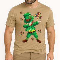 St Patrick's Autism Awareness Puzzle Ribbon Leprechaun IEP Cooling Performance Crew T-Shirt