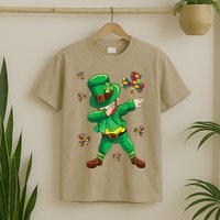 St Patrick's Autism Awareness Puzzle Ribbon Leprechaun IEP T-Shirt