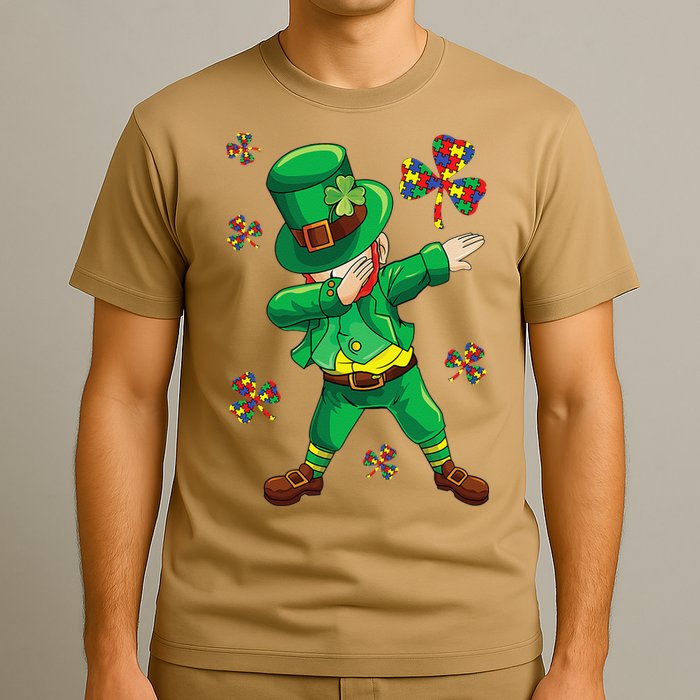 St Patrick's Autism Awareness Puzzle Ribbon Leprechaun IEP T-Shirt