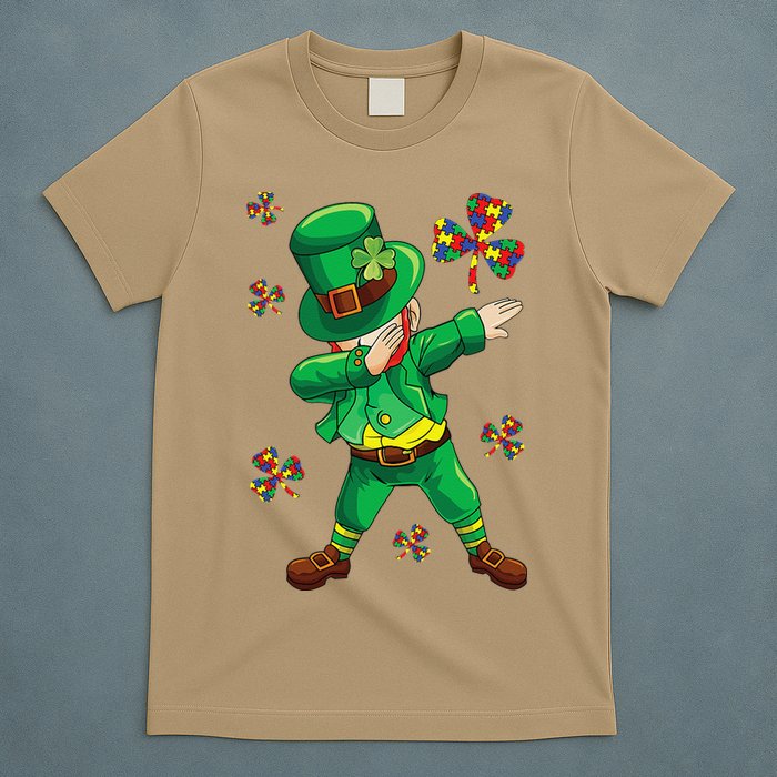 St Patrick's Autism Awareness Puzzle Ribbon Leprechaun IEP T-Shirt