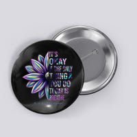 Suicide Prevention Awareness Teal Ribbon And Sunflower Gifts Button