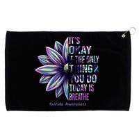 Suicide Prevention Awareness Teal Ribbon And Sunflower Gifts Grommeted Golf Towel