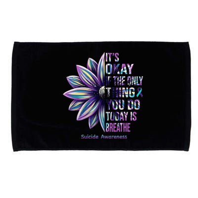 Suicide Prevention Awareness Teal Ribbon And Sunflower Gifts Microfiber Hand Towel