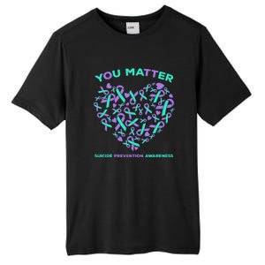 Suicide Prevention Awareness Teal Purple Ribbon You Matter Tall Fusion ChromaSoft Performance T-Shirt