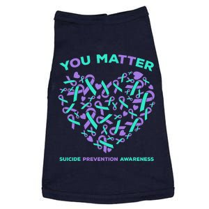 Suicide Prevention Awareness Teal Purple Ribbon You Matter Doggie Tank