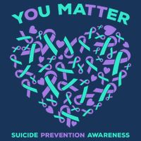 Suicide Prevention Awareness Teal Purple Ribbon You Matter Zip Tote Bag