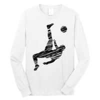 Soccer Player And Soccer Fan Motif Vintage Long Sleeve Shirt