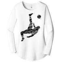 Soccer Player And Soccer Fan Motif Vintage Women's Perfect Tri Tunic Long Sleeve Shirt