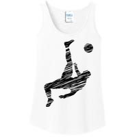 Soccer Player And Soccer Fan Motif Vintage Ladies Essential Tank