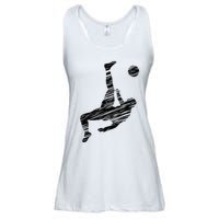 Soccer Player And Soccer Fan Motif Vintage Ladies Essential Flowy Tank