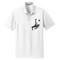 Soccer Player And Soccer Fan Motif Vintage Dry Zone Grid Polo