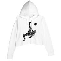 Soccer Player And Soccer Fan Motif Vintage Crop Fleece Hoodie