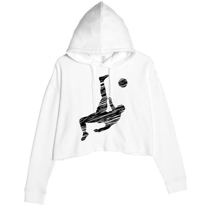 Soccer Player And Soccer Fan Motif Vintage Crop Fleece Hoodie