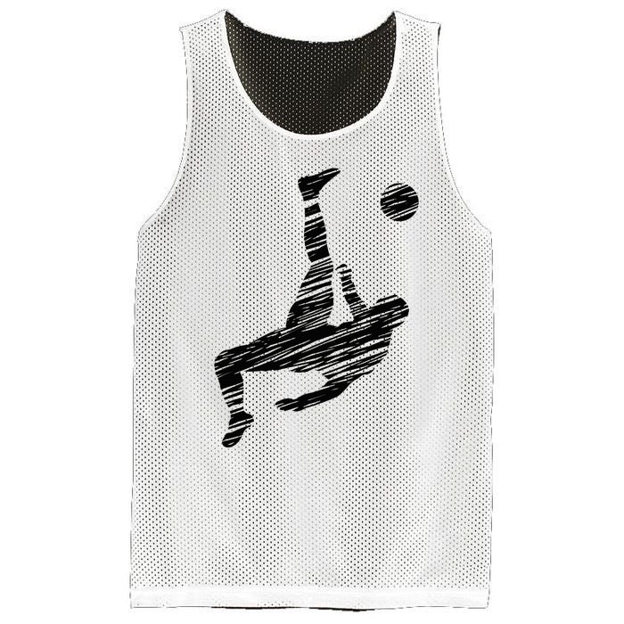 Soccer Player And Soccer Fan Motif Vintage Mesh Reversible Basketball Jersey Tank