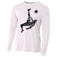 Soccer Player And Soccer Fan Motif Vintage Cooling Performance Long Sleeve Crew