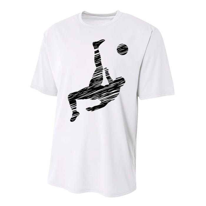 Soccer Player And Soccer Fan Motif Vintage Performance Sprint T-Shirt