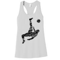 Soccer Player And Soccer Fan Motif Vintage Women's Racerback Tank