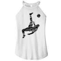 Soccer Player And Soccer Fan Motif Vintage Women's Perfect Tri Rocker Tank