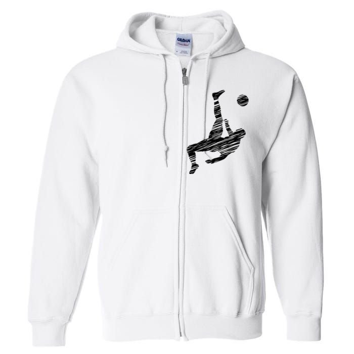 Soccer Player And Soccer Fan Motif Vintage Full Zip Hoodie