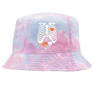 Skeleton Pregnancy Announcement Mom Halloween Tie-Dyed Bucket Hat