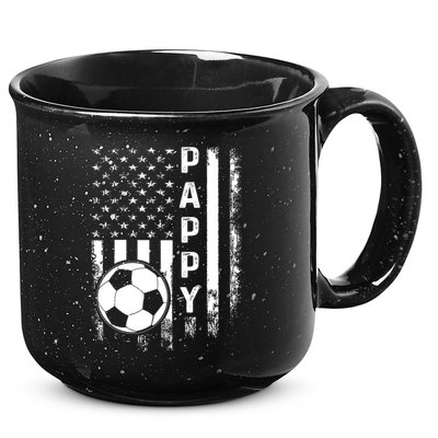 Soccer Pappy American Flag Vintage Christmas Xmas Meaningful Gift 15oz Campfire Ceramic Mug