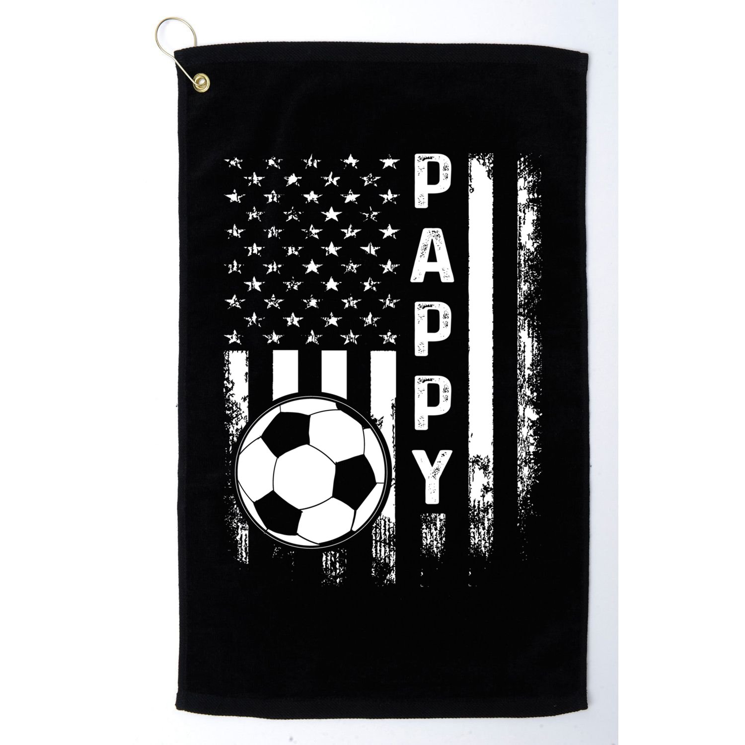 Soccer Pappy American Flag Vintage Christmas Xmas Meaningful Gift Golf Towel