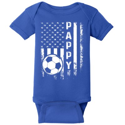Soccer Pappy American Flag Vintage Christmas Xmas Meaningful Gift Baby Bodysuit