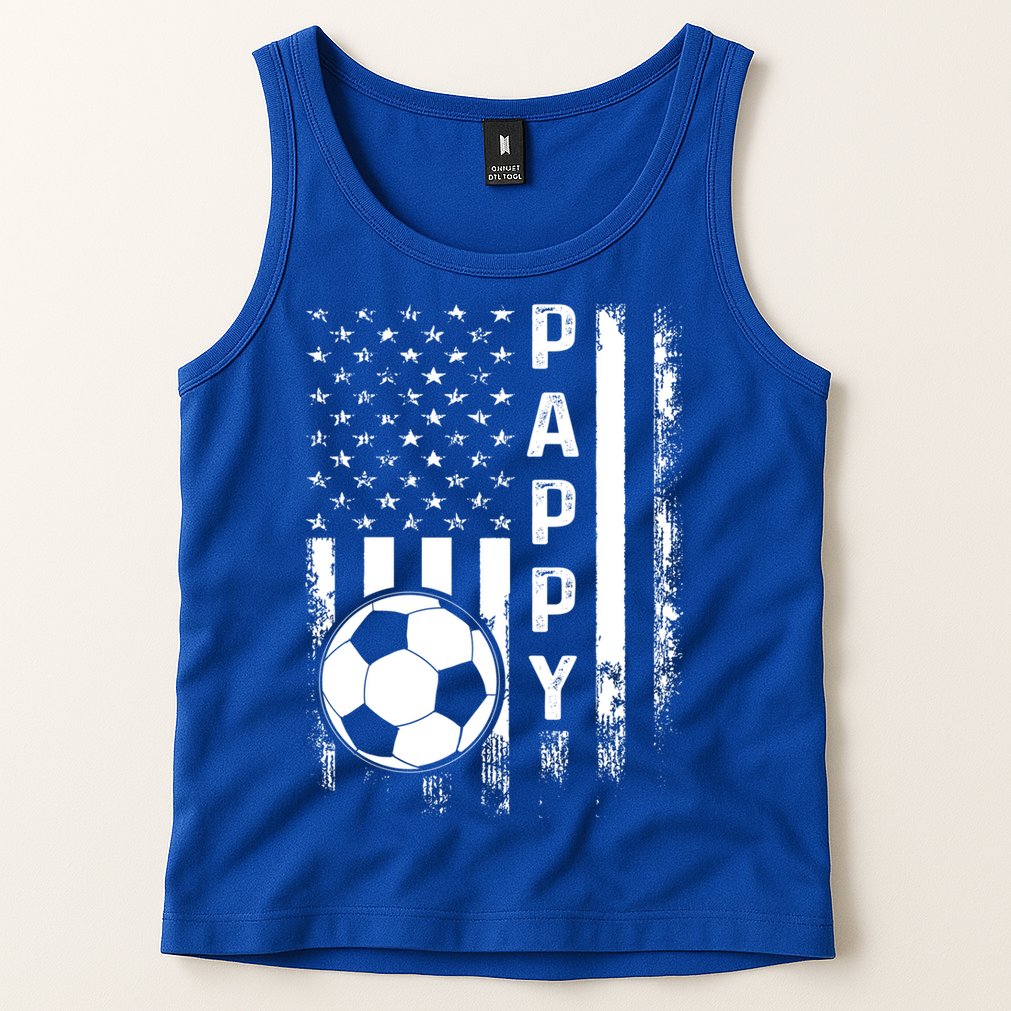 Soccer Pappy American Flag Vintage Christmas Xmas Meaningful Gift Tank Top