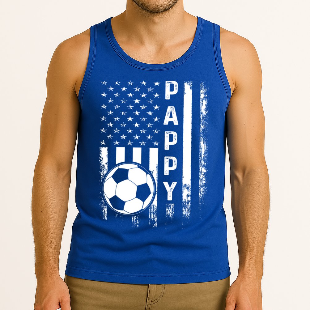 Soccer Pappy American Flag Vintage Christmas Xmas Meaningful Gift Tank Top