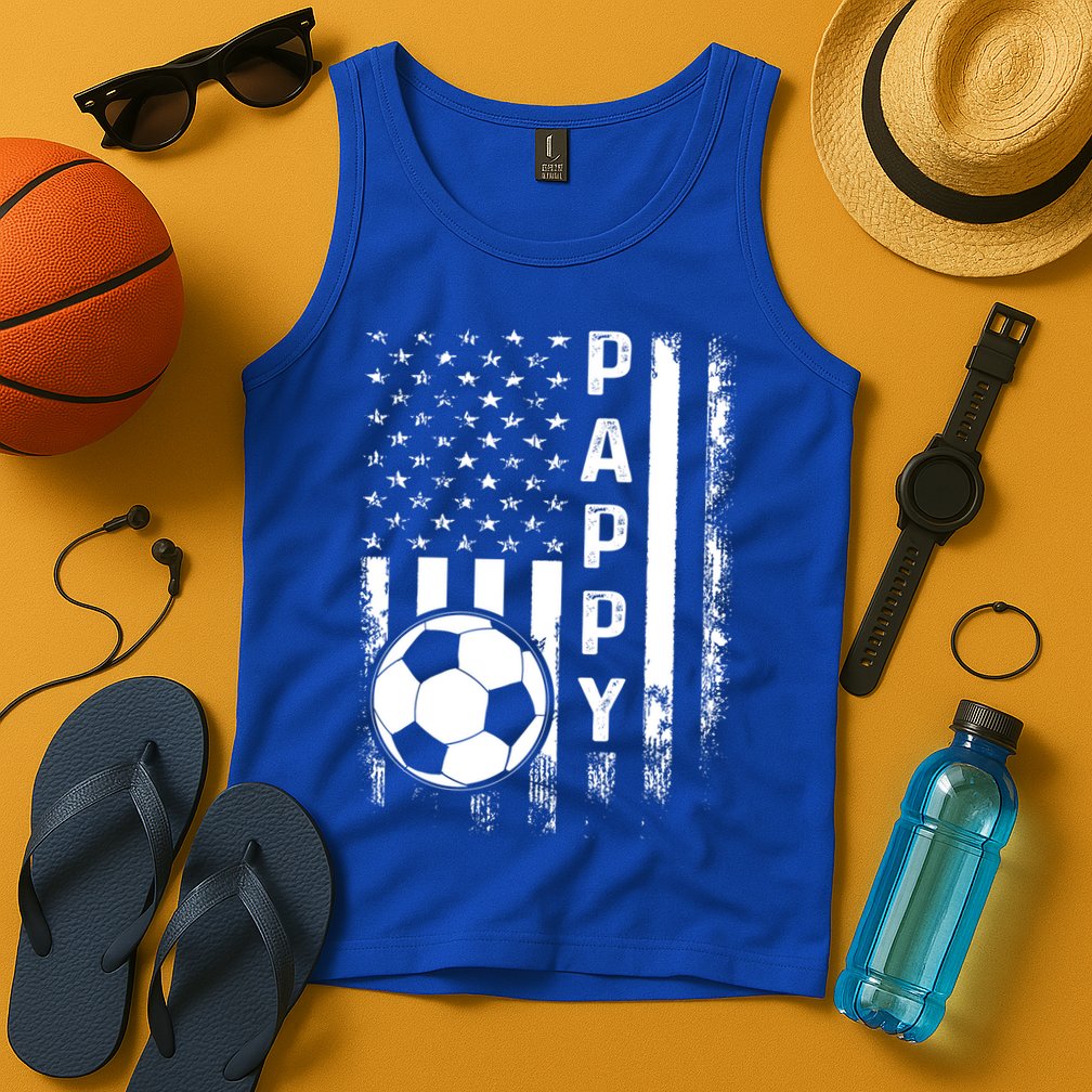Soccer Pappy American Flag Vintage Christmas Xmas Meaningful Gift Tank Top