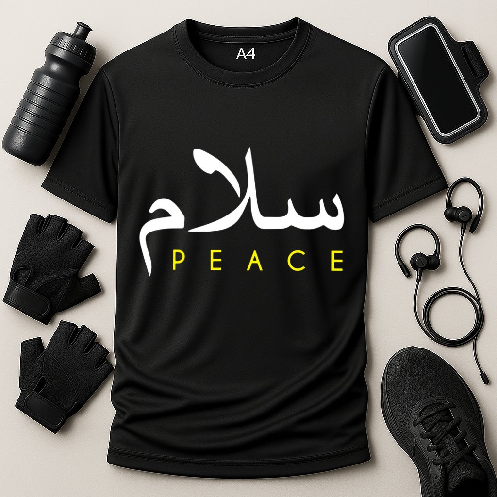 Salam Peace Arabic Calligraphy Cooling Performance Crew T-Shirt