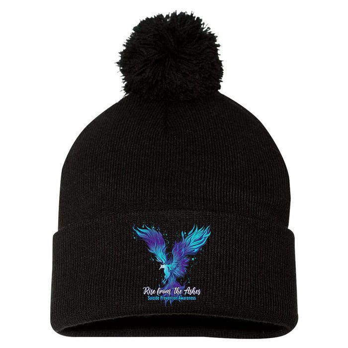 Suicide Prevention Awareness Phoenix Rise From The Ashes Pom Pom 12in Knit Beanie