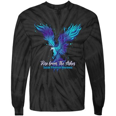 Suicide Prevention Awareness Phoenix Rise From The Ashes Tie-Dye Long Sleeve Shirt