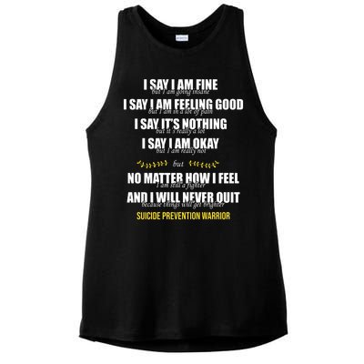 Suicide Prevention Awareness Warrior Quote Ladies PosiCharge Tri-Blend Wicking Tank