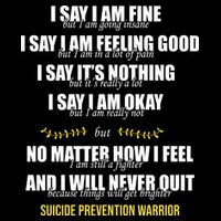 Suicide Prevention Awareness Warrior Quote Drawstring Bag