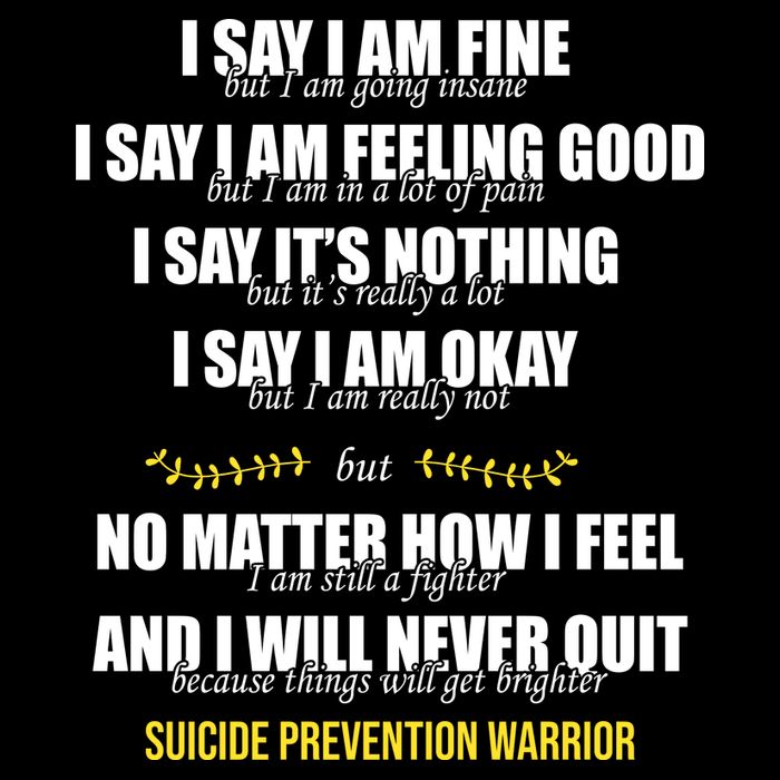 Suicide Prevention Awareness Warrior Quote Drawstring Bag