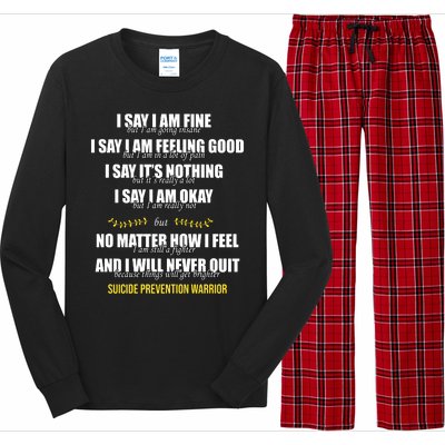 Suicide Prevention Awareness Warrior Quote Long Sleeve Pajama Set